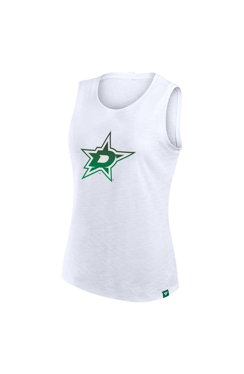 FANATICS Women's Fanatics White Dallas Stars Slub Tank Top, Alternate, color, White
