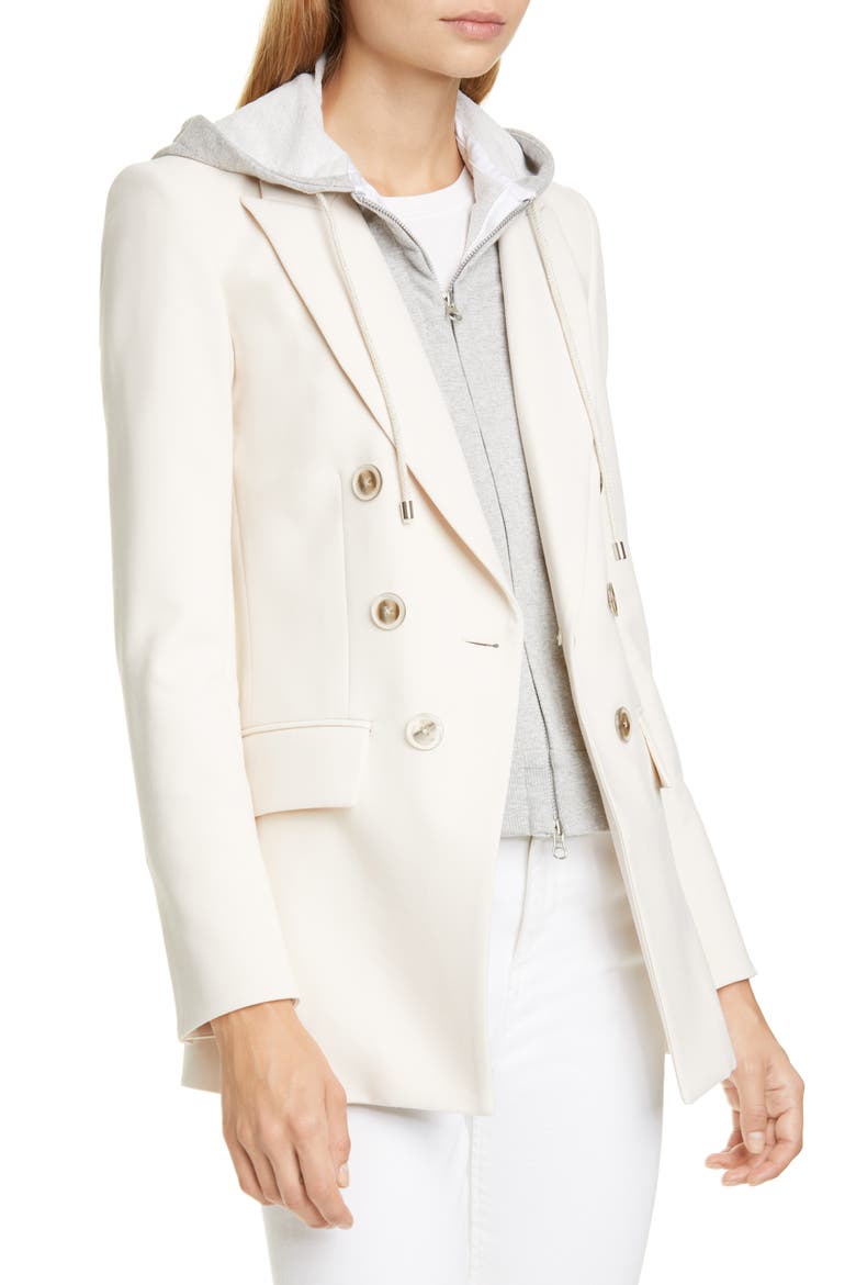 Matteo Double Breasted Dickey Jacket, Alternate, color, IVORY