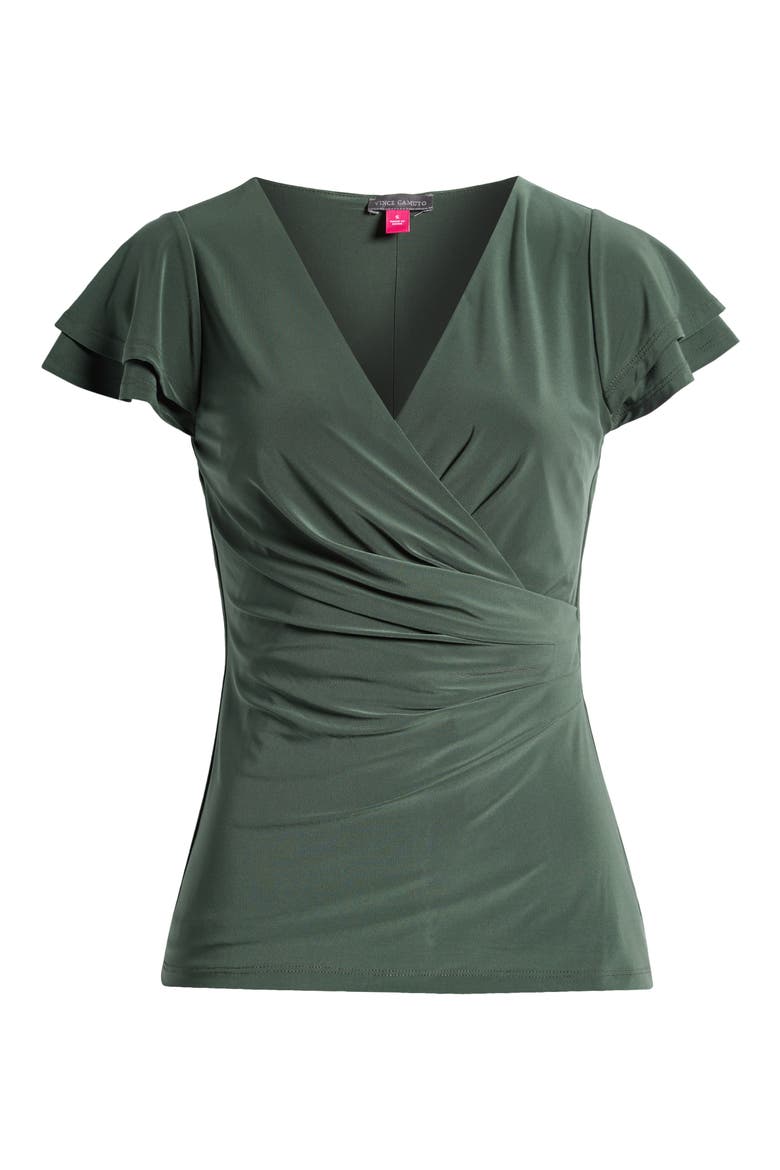 Surplice V-Neck Knit Top, Alternate, color, MILITARY GREEN