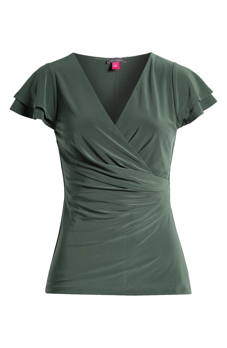 Vince Camuto Surplice V-Neck Knit Top, Alternate, color, Military Green