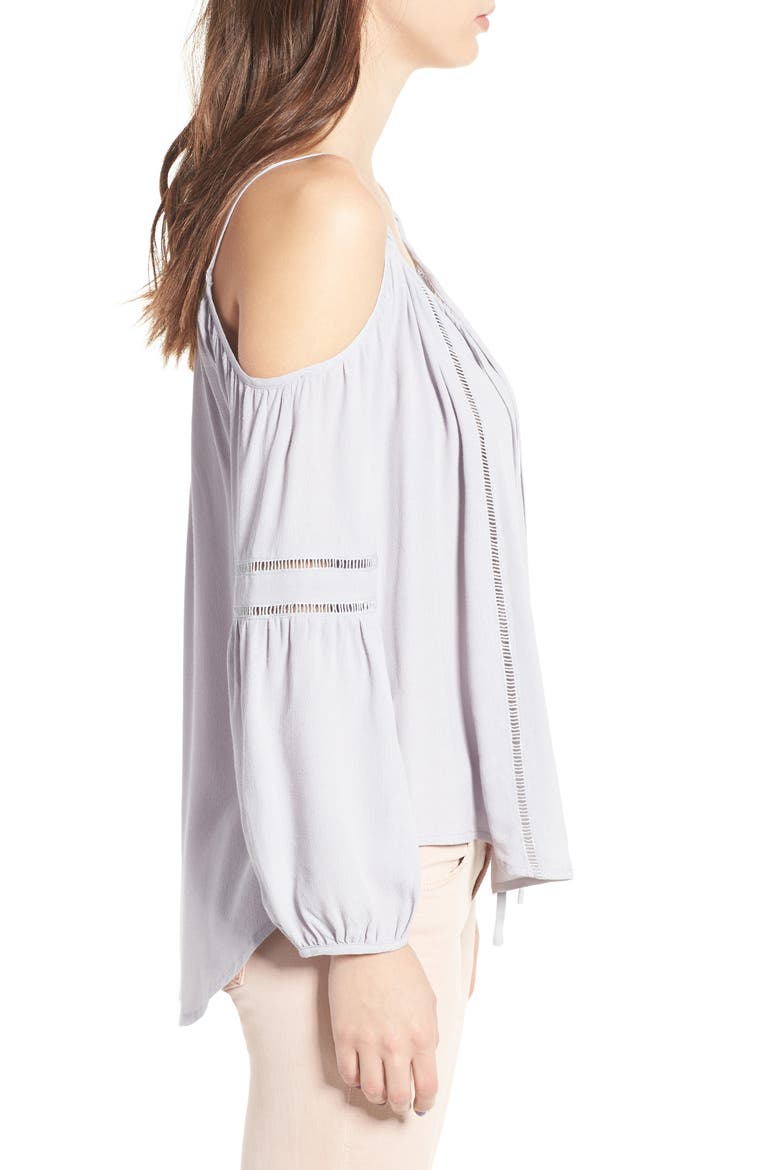 Split Neck Cold Shoulder Blouse, Alternate, color, PERIWINKLE