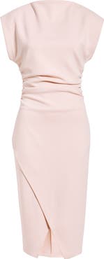 Nordstrom Ruched Funnel Neck Midi Dress