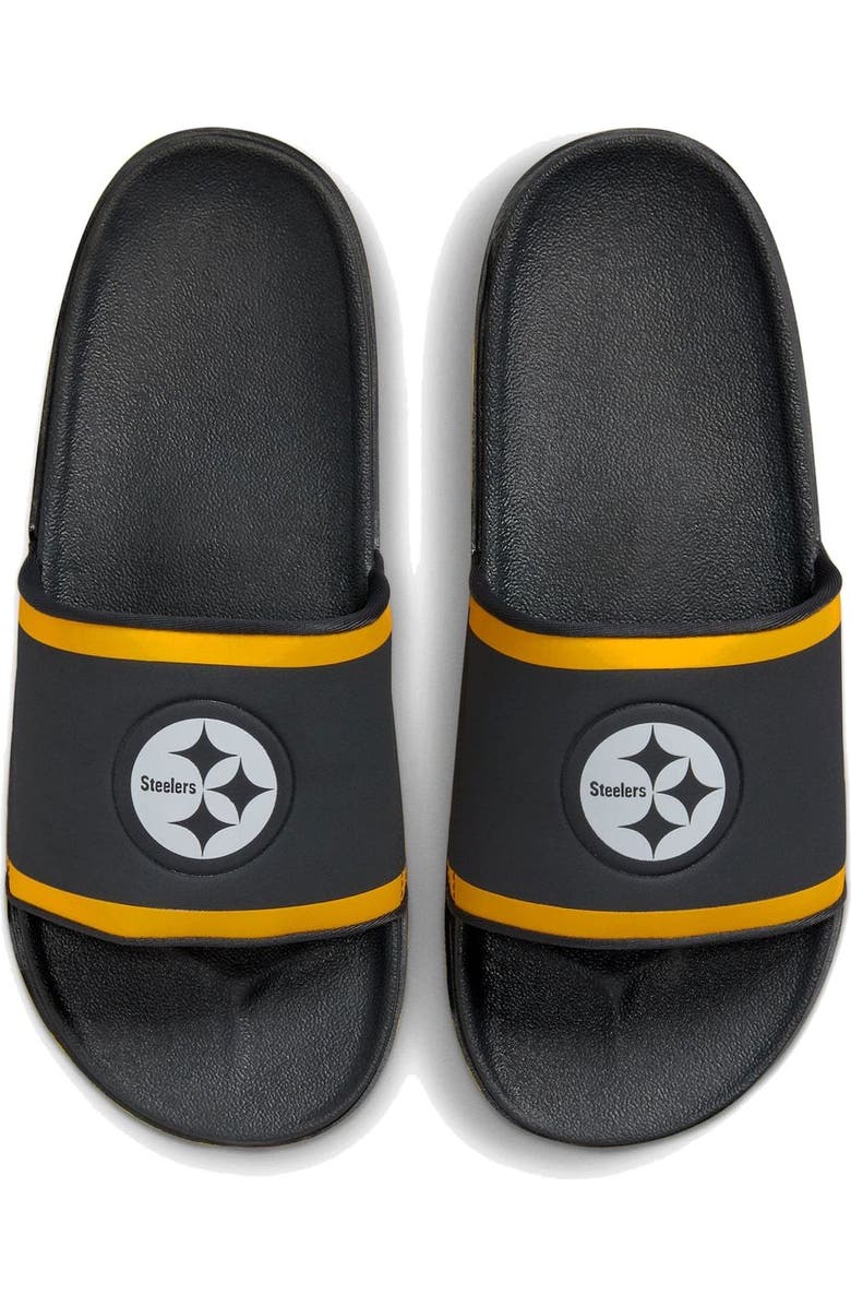 Nike Pittsburgh Steelers Off-Court Wordmark Slide Sandals, Main, color,