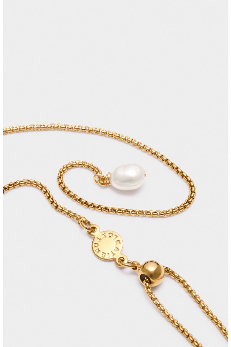 Pearl Lustre Lariat Necklace, Alternate, color, Gold