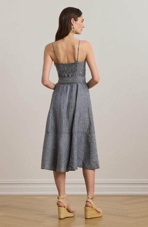 Ralph Lauren Lauren  Stripe Linen Dress