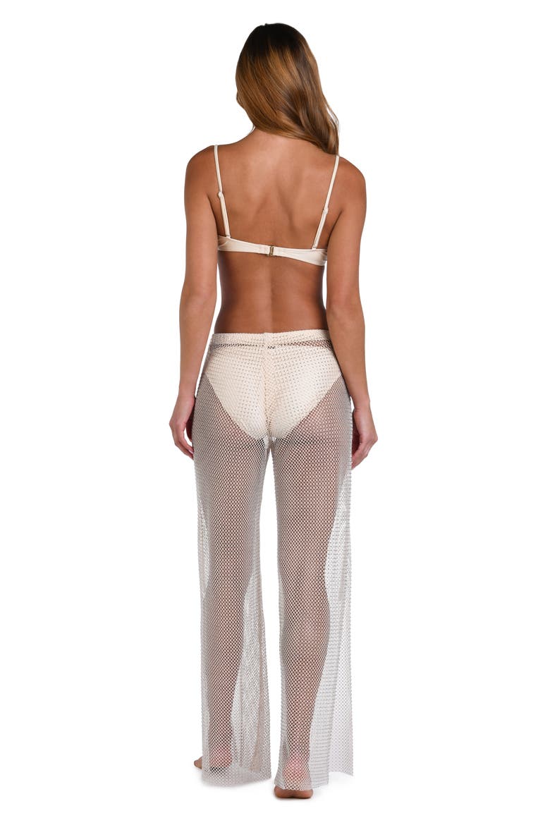 Noemi Wide Leg Mesh Cover-Up Pants, Alternate, color, CHAMPAGNE