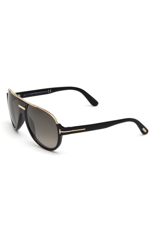 Tom Ford Man Sunglasses Black Size - Acetate In Shiny Black/shiny Rose Gold
