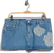 Princess Polly Daisee Embroidered Denim Skort