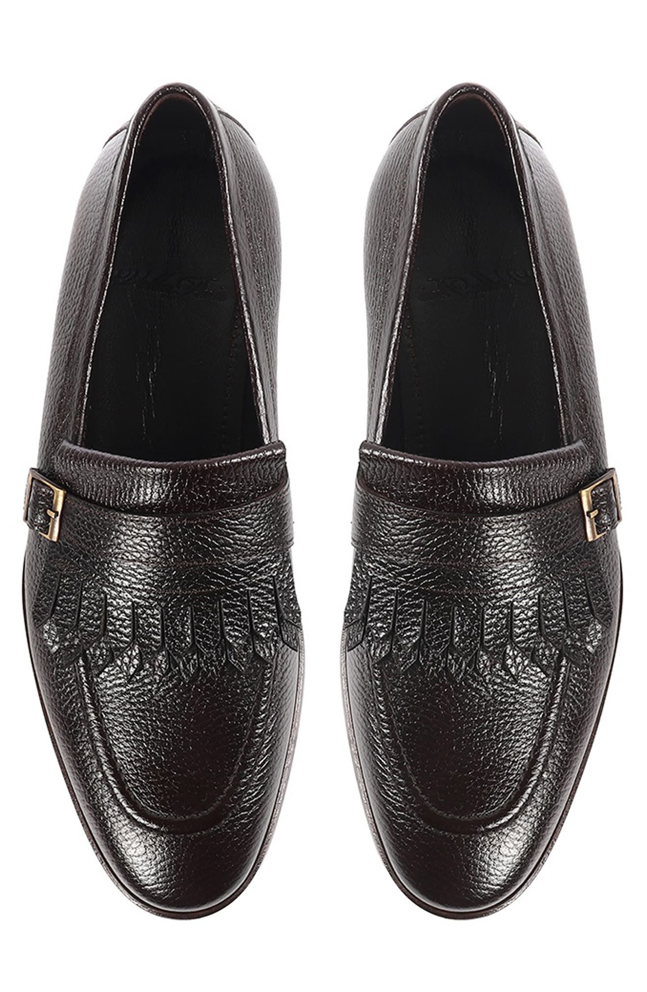 Tortoise Kiltie Fringe Loafer, Alternate, color, DARK BROWN