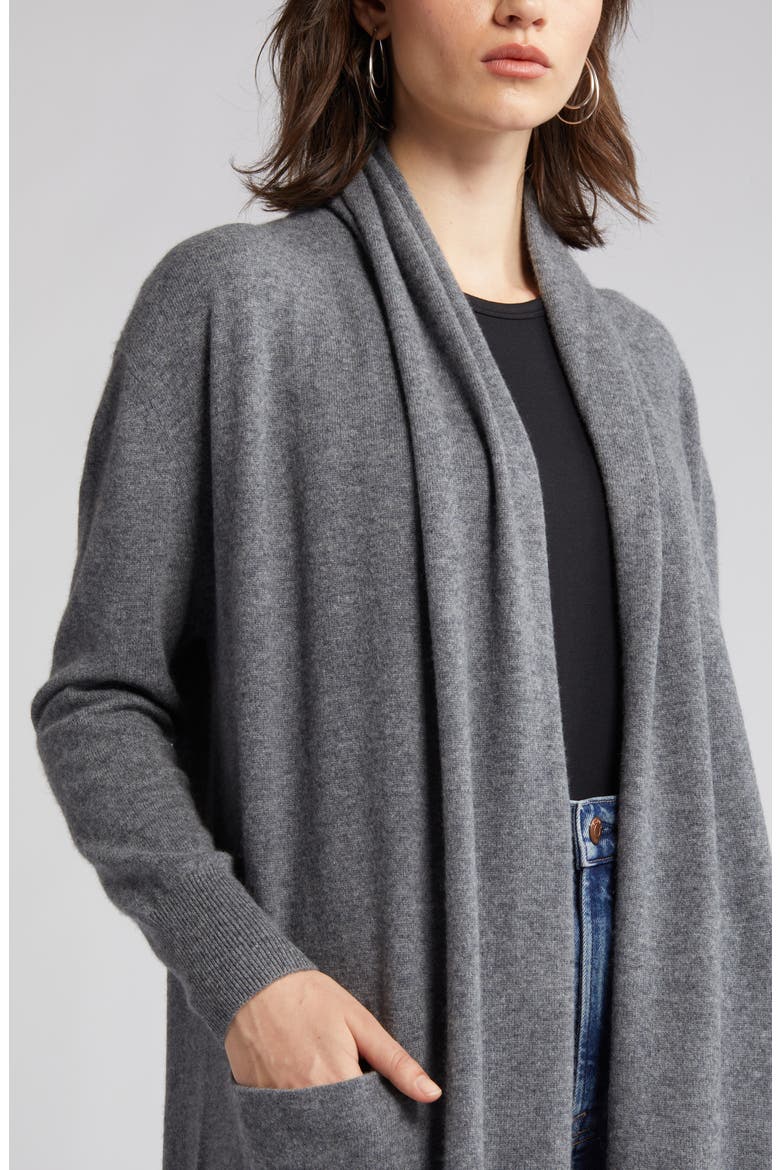 Wool & Cashmere Cardigan, Alternate, color, GREY DARK HEATHER