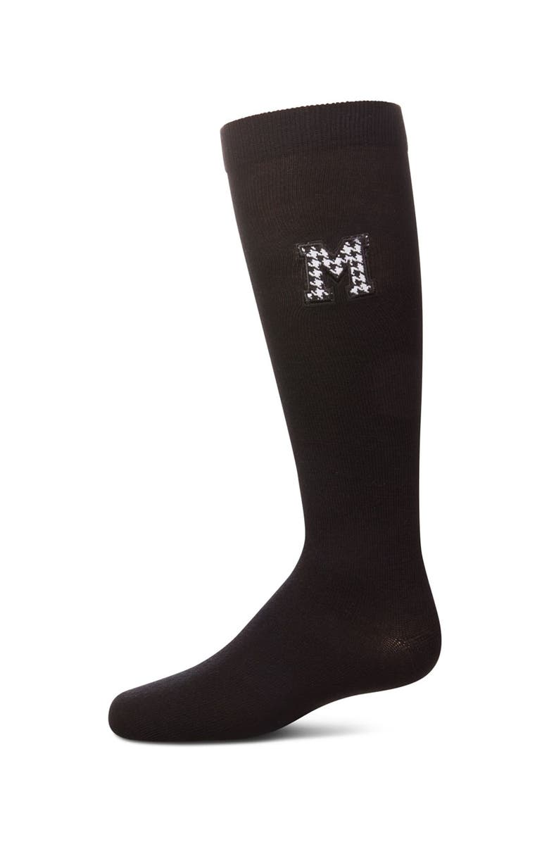 MeMoi Houndstooth M Knee High Socks, Main, color, Black