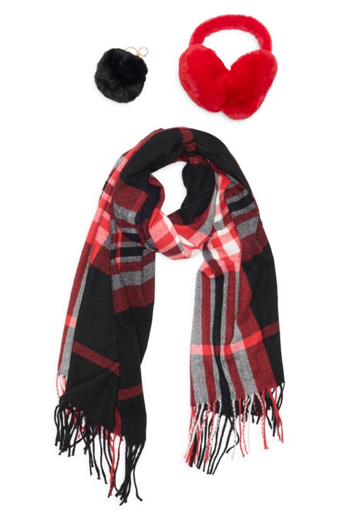 Scarf, Earmuff & Keychain Accessory Set