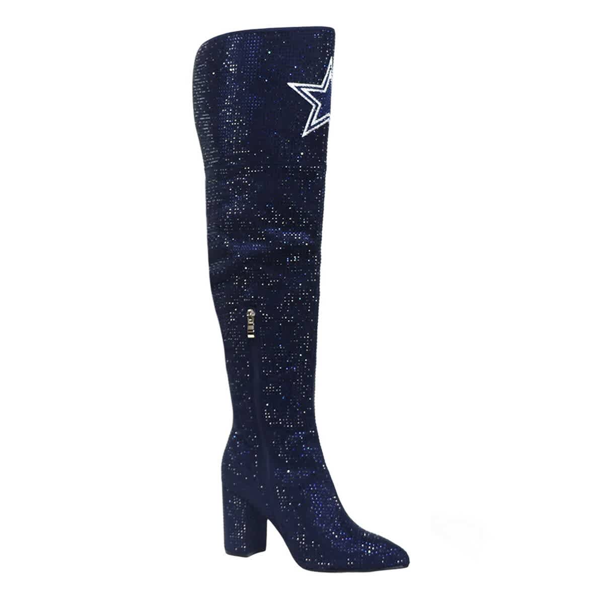 CUCE Women's Cuce  Navy Dallas Cowboys Team Color Crystal Over-The-Knee Boots, Alternate, color, Navy