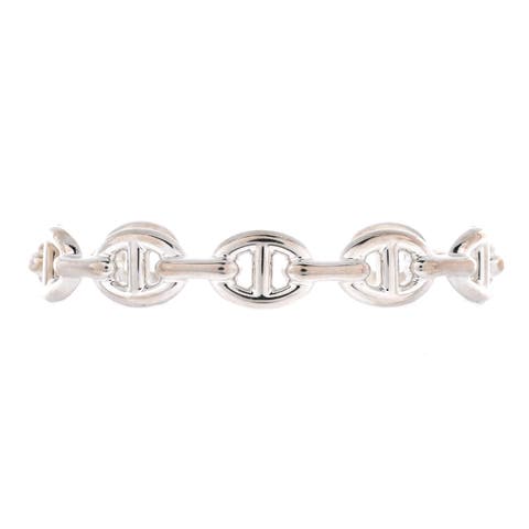 Chaine d'Ancre Enchainee Cuff Bracelet Sterling Silver Medium