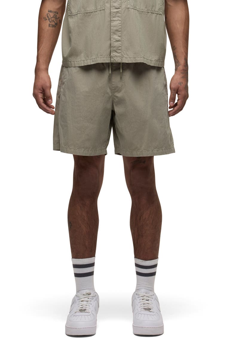 Drawstring Cotton Blend Shorts, Main, color, LAUREL