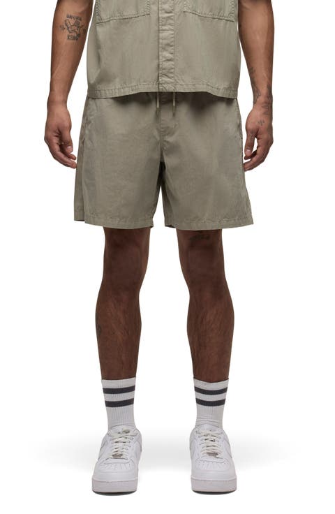 Drawstring Cotton Blend Shorts