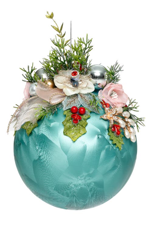 Mark Roberts Floral Jeweled Ornament, Frosted, Blue In Multi