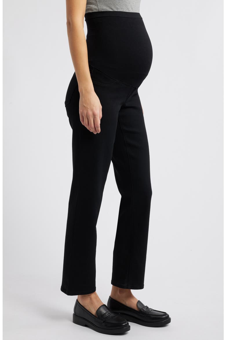 Over the Bump Slim Straight Leg Maternity Jeans, Alternate, color, BLACK