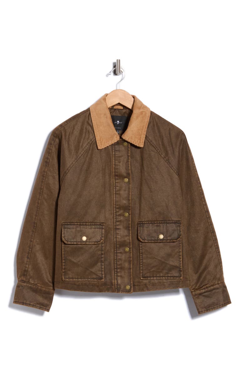 Waxed Cotton Jacket, Main, color, OLIVE