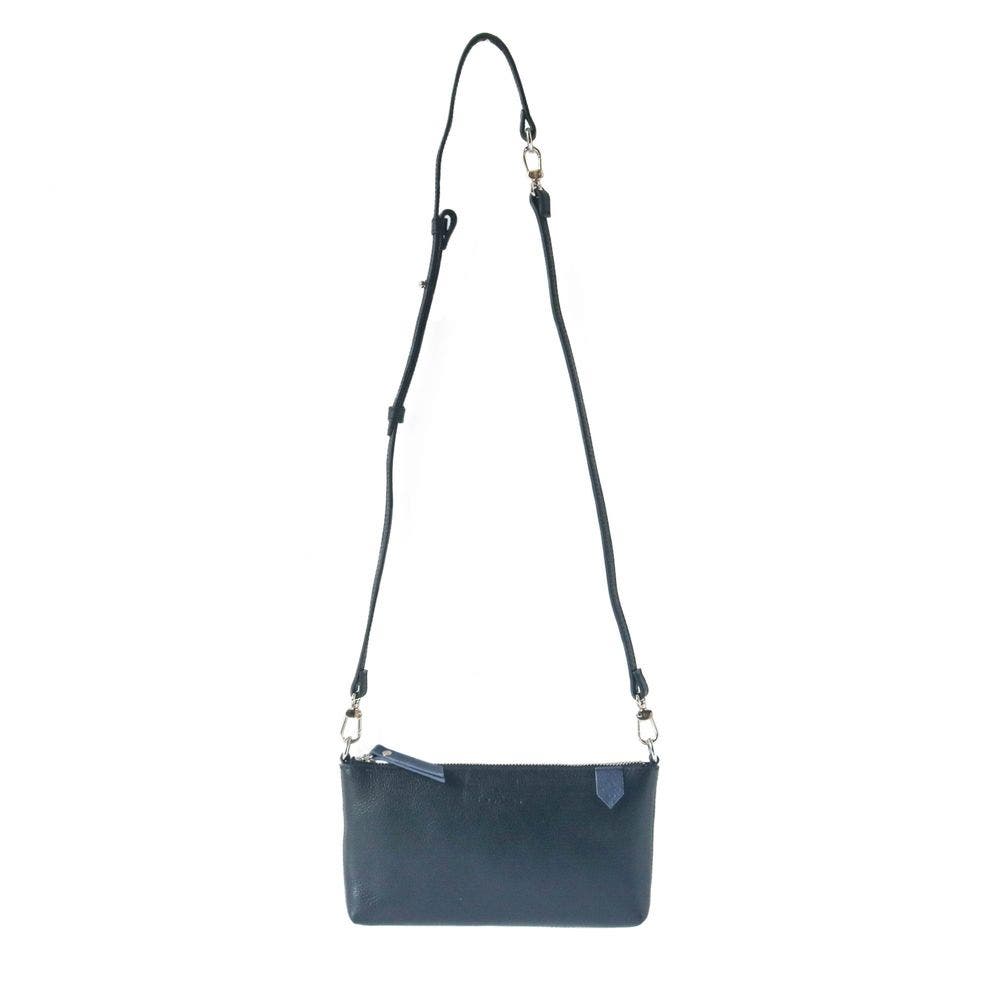 Tin Marin Elia Convertible Leather Bag - Clutch, Shoulder & Crossbody, Alternate, color, Black