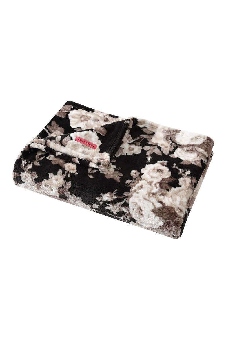 Floral Blanket, Main, color, BLACK