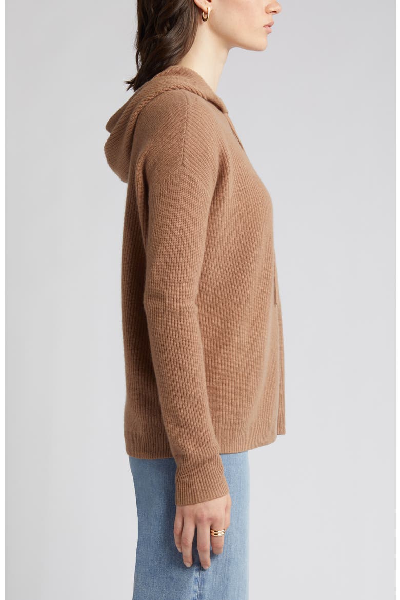 Wool & Cashmere Knit Hoodie, Alternate, color, TAN SMOKE