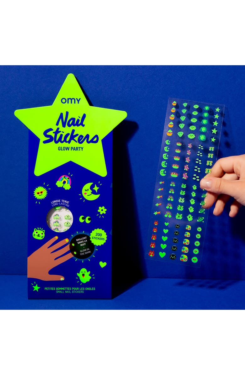 OMY Nail stickers glow in the dark, Alternate, color, Blue