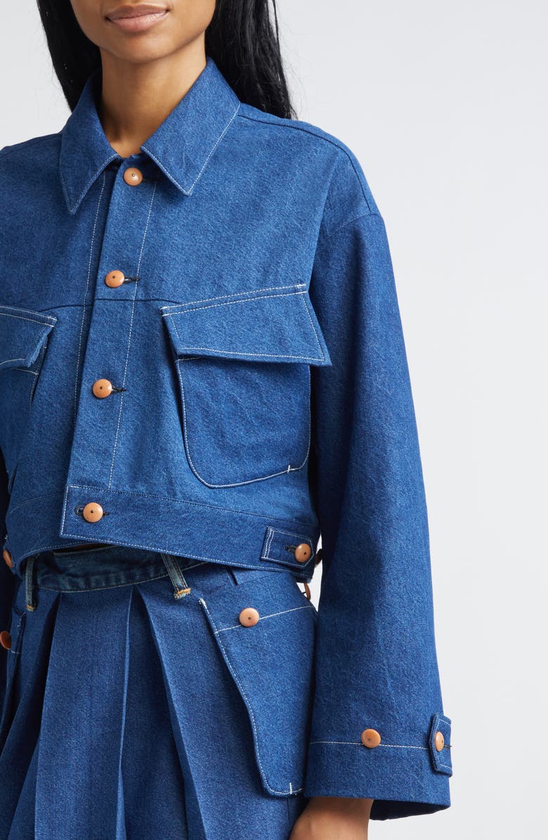 KURO Utility Pocket Denim Jacket, Alternate, color, Indigo