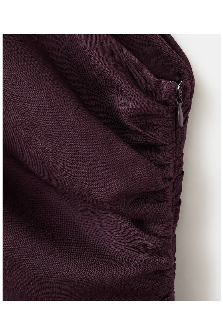 Ruched One-Shoulder Maxi Dress, Alternate, color, BURGUNDY