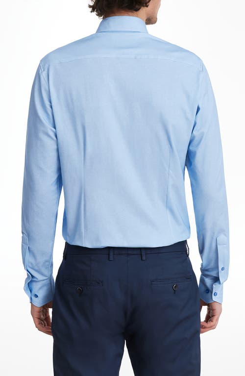 Emanuel Berg Modern Fit 4flex Knit Dress Shirt In Bright Blue