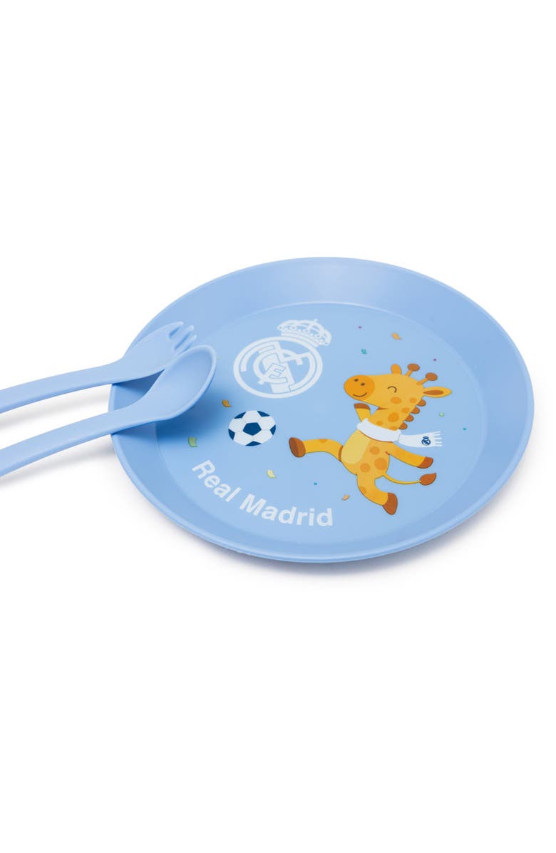 Miniland Real Madrid Soccer Children's Tableware Set, Alternate, color, Blue Multi