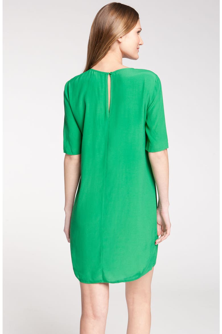 'Rosetta' Cutout Neck Shift Dress, Alternate, color, KELLY GREEN