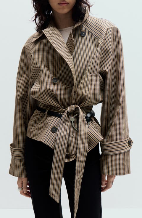 Everest Plaid Belted Jacket