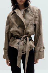 MANGO Everest Plaid Belted Jacket