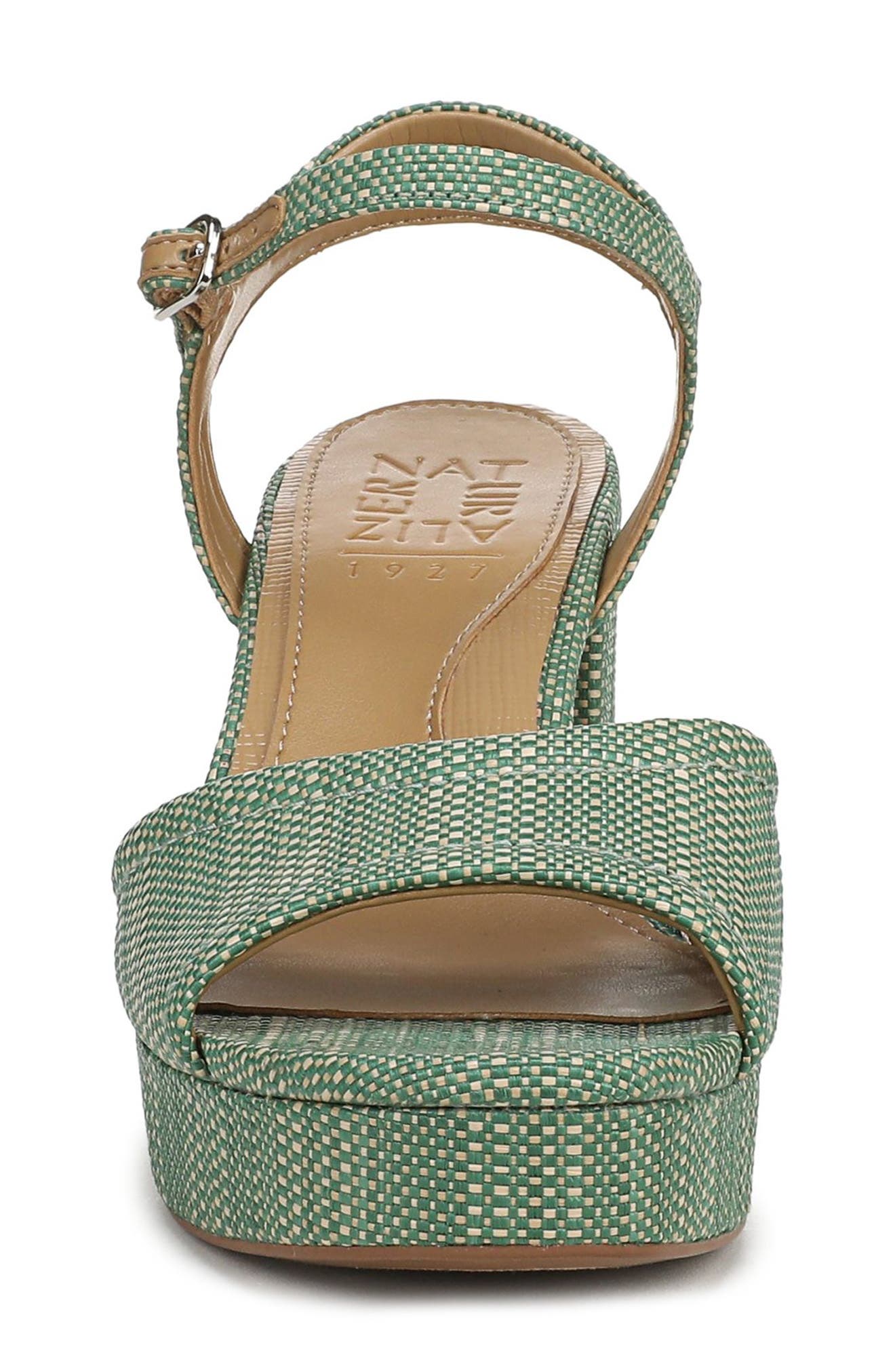 Petra Ankle Strap Platform Sandal, Alternate, color, GREEN MULTI FAUX RAFFIA