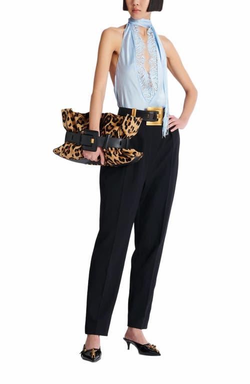 Balmain Anthem Medium Ponyskin-style Leopard Print Bag In Brown