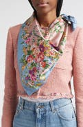Dolce&Gabbana Floral Print Silk Skinny Scarf