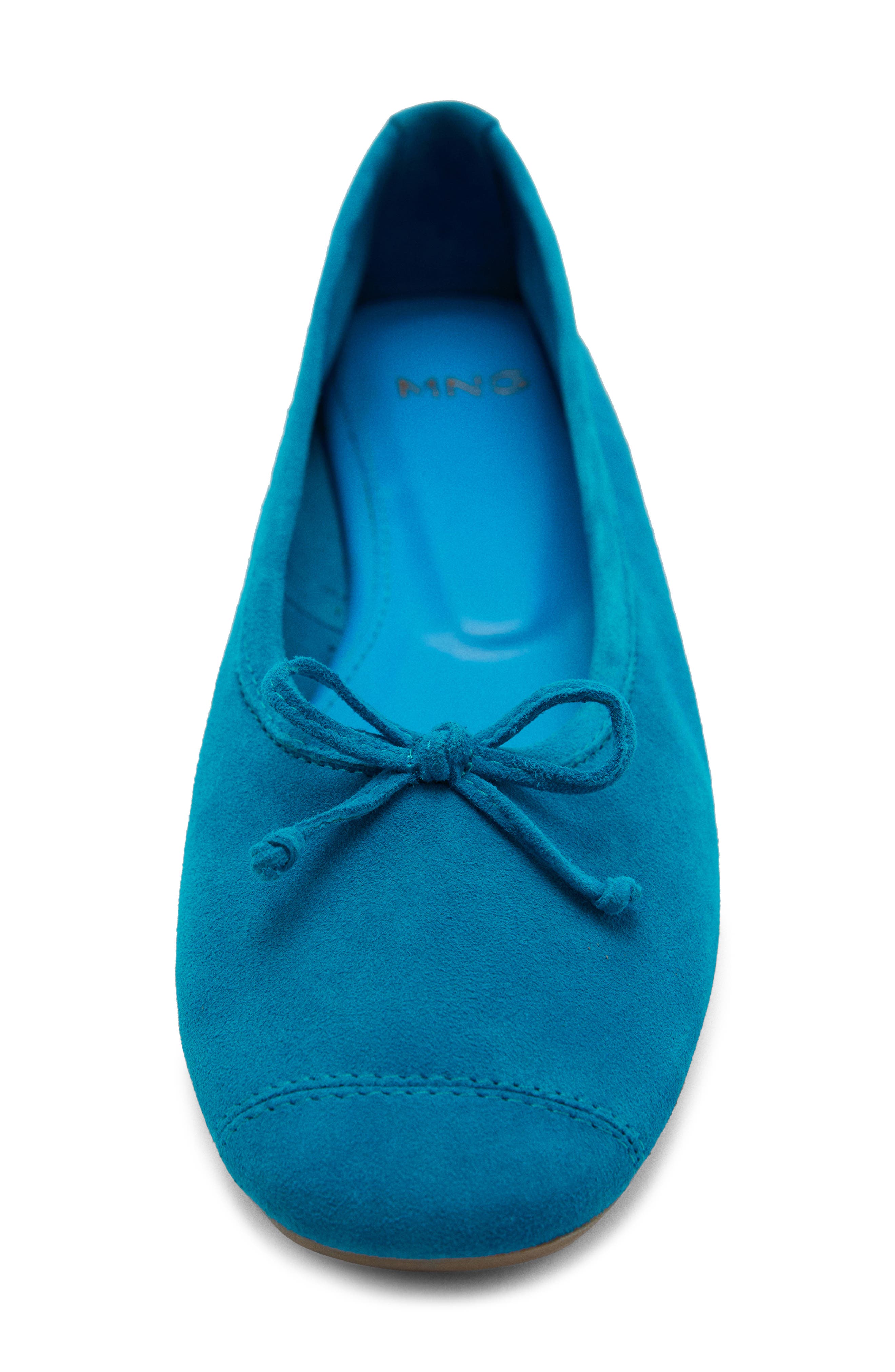 MANGO Cap Toe Suede Ballet Flat, Alternate, color, Blue