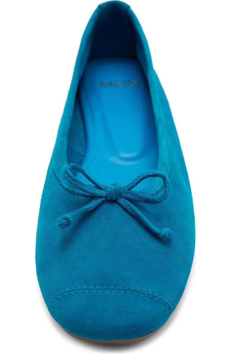 MANGO Cap Toe Suede Ballet Flat, Alternate, color, Blue
