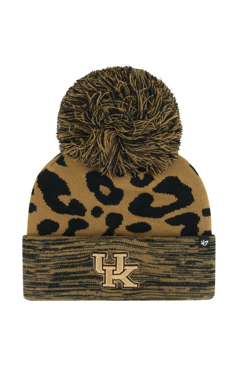 '47 Women's '47  Brown Kentucky Wildcats Rosette Cuffed Knit Hat with Pom, Main, color, 