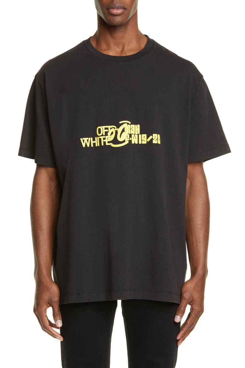 Halftone Oversize Graphic T-Shirt, Main, color, BLACK YELLOW