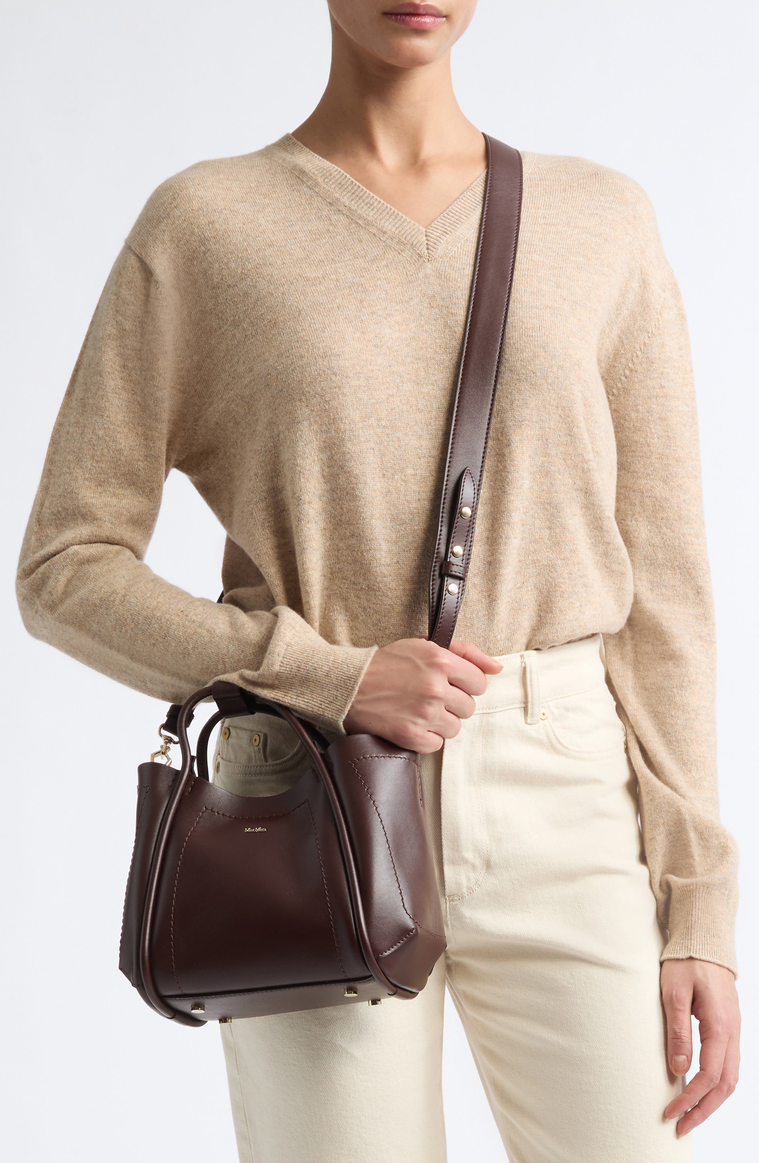 Marin Extra Small Leather Crossbody Bag, Alternate, color, BROWN
