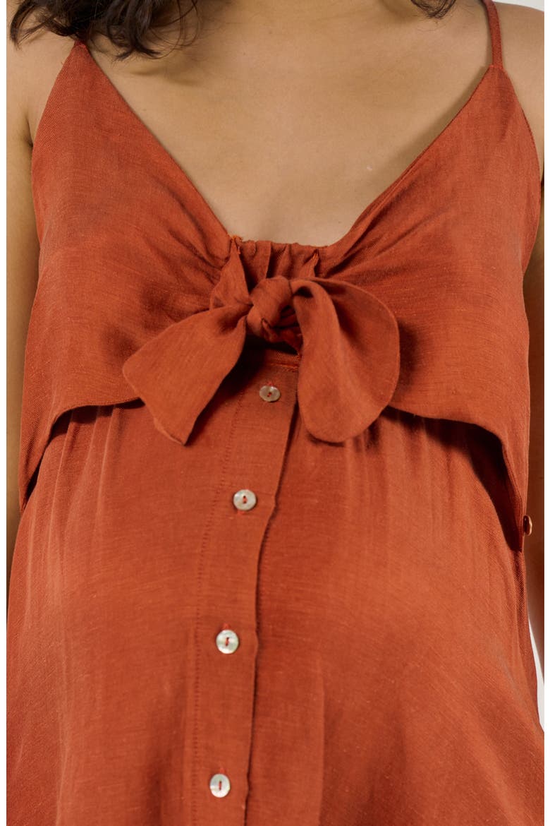 Maternity and Nursing Knot Dress Nolwenn, Alternate, color, Copper