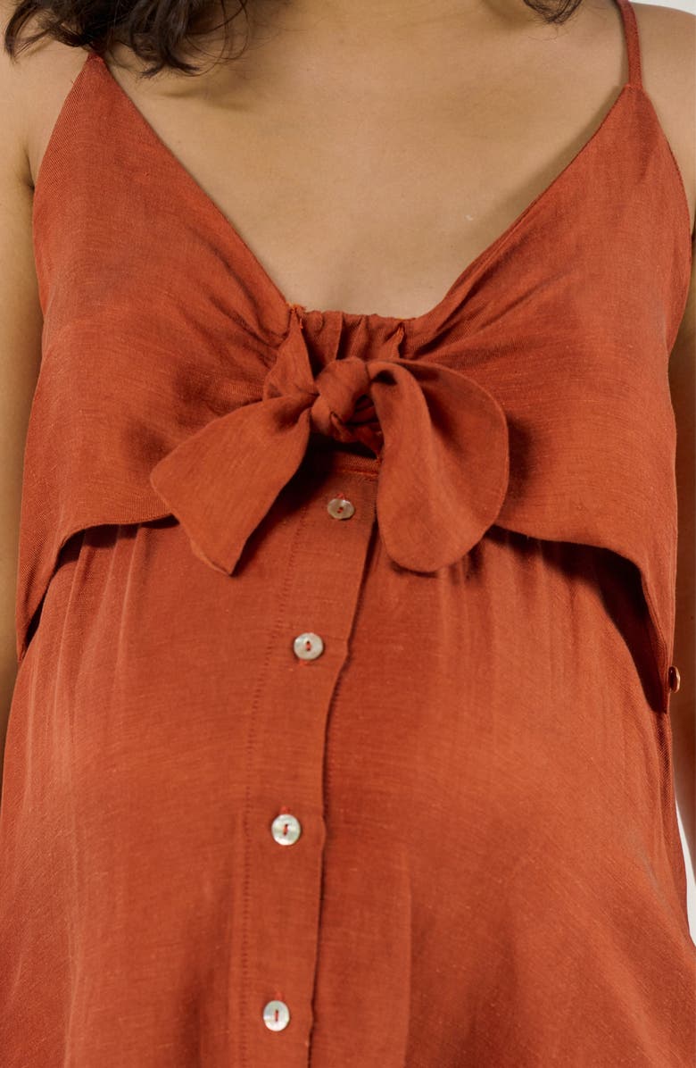 Cache Coeur Maternity and Nursing Knot Dress Nolwenn, Alternate, color, Copper