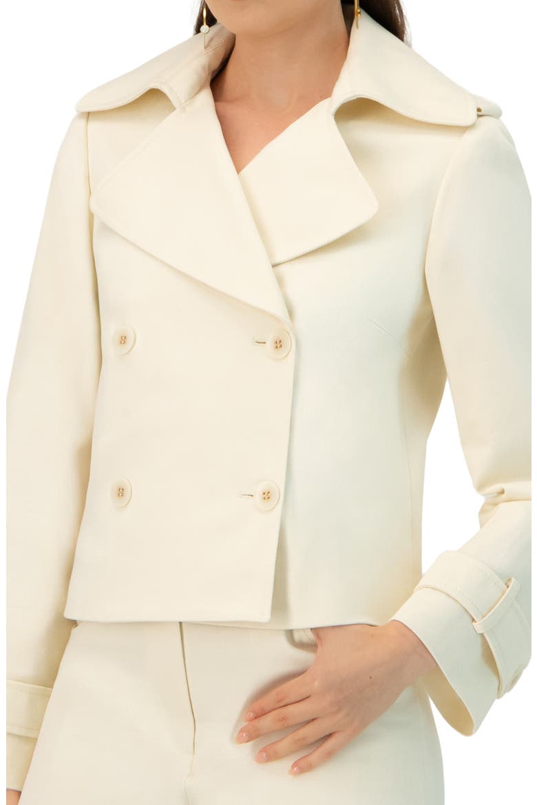 Short Cotton Trench Coat, Alternate, color, Ivory