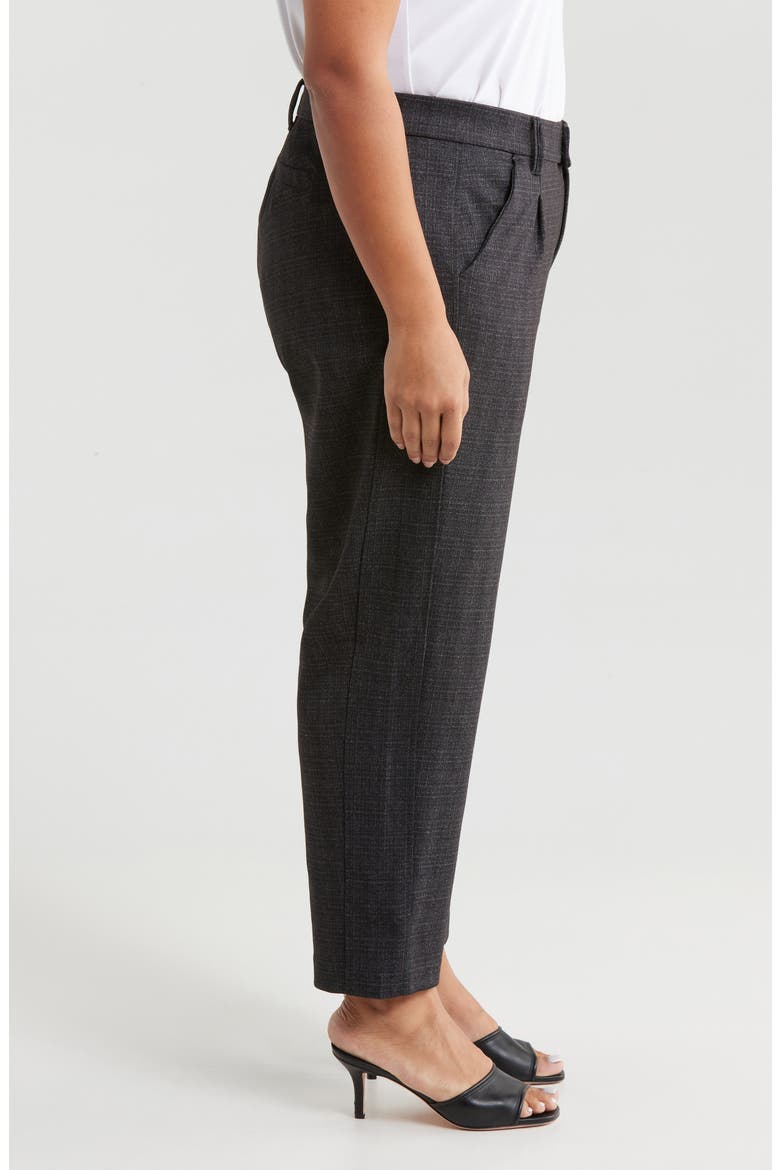 Skyrise Pleated Ankle Straight Leg Pants, Alternate, color, CHARCOAL MULTI