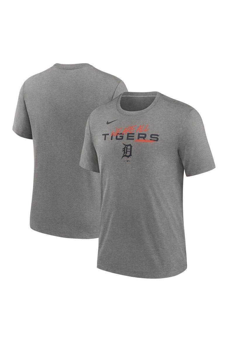 Men's Nike Heather Charcoal Detroit Tigers We Are All Tri-Blend T-Shirt, Main, color, Heather Charcoal