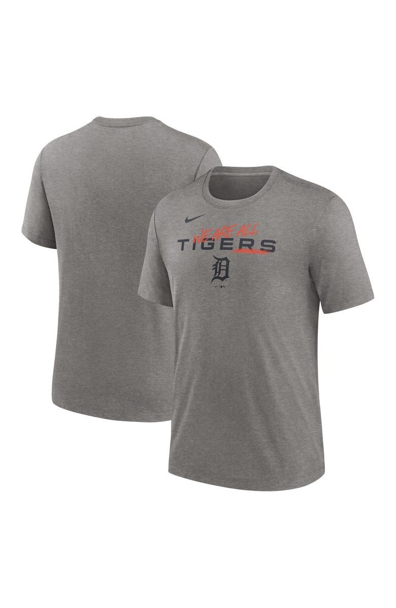 Nike Men's Nike Heather Charcoal Detroit Tigers We Are All Tri-Blend T-Shirt, Main, color, Heather Charcoal