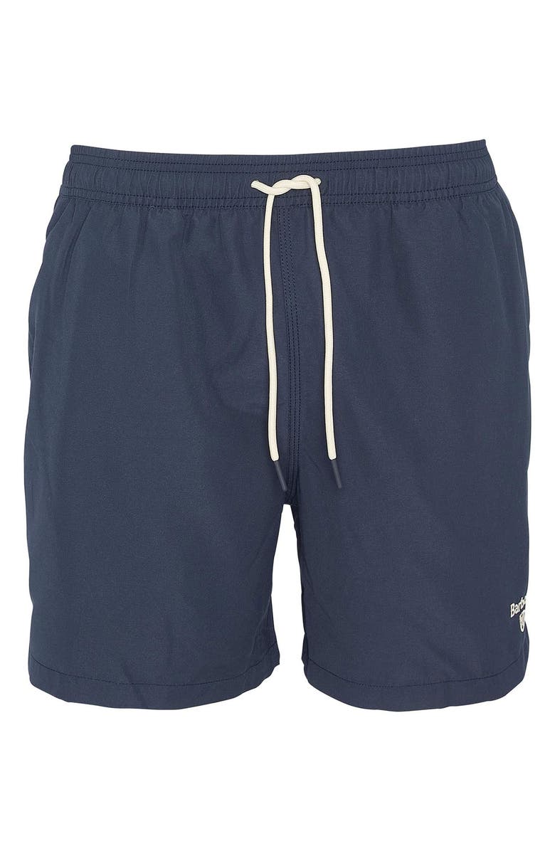 Barbour Staple Logo Embroidered Swim Trunks, Alternate, color, Navy