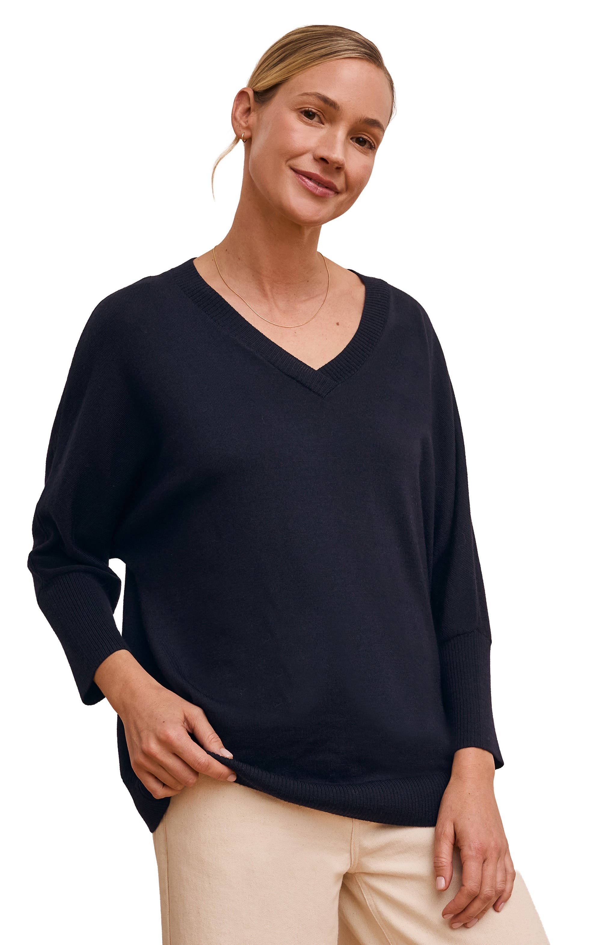 Slouchy V-Neck Pure Wool Jumper - image 3